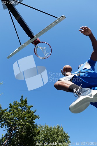 Image of Basketball Dunk from Below