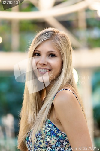 Image of Smiling Blonde Woman