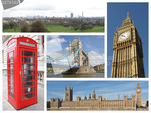 Image of London landmarks collage
