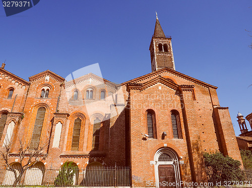 Image of Retro look Sant Eustorgio church Milan