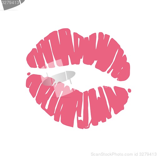 Image of Kiss lips lipstick red trail