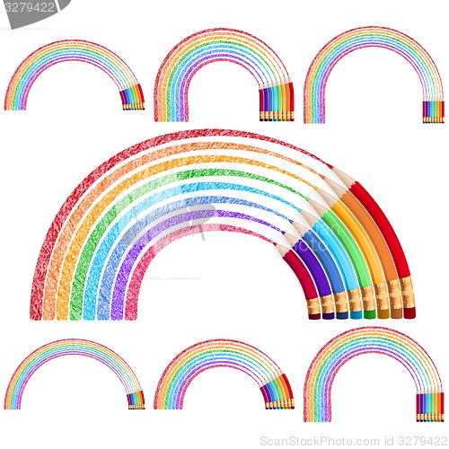 Image of Colour pencils isolated on white. EPS 10