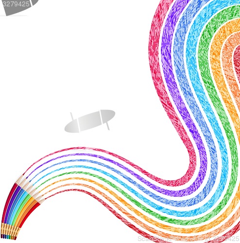 Image of Colour pencils isolated on white. EPS 10