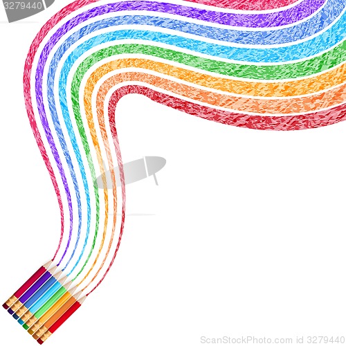 Image of Colour pencils isolated on white. EPS 10