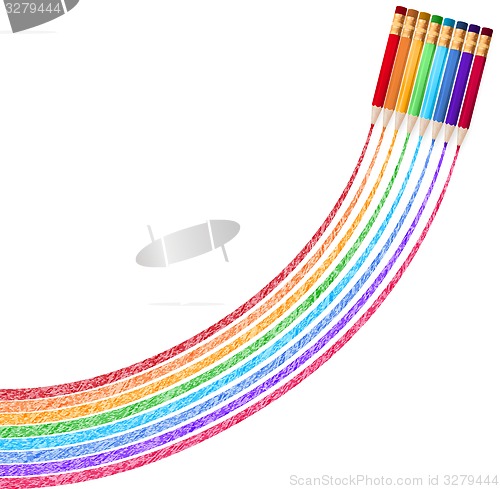Image of Colour pencils isolated on white. EPS 10