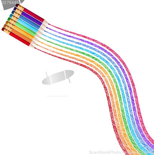 Image of Colour pencils isolated on white. EPS 10