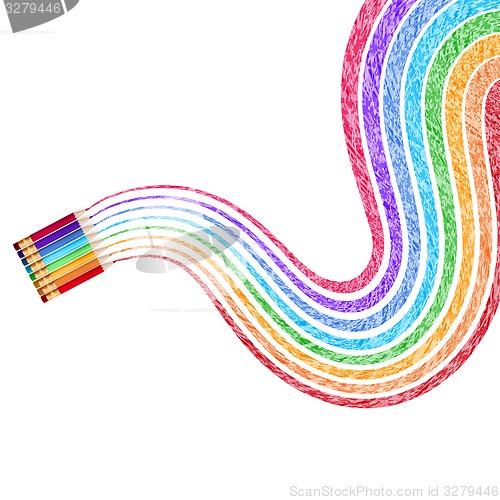 Image of Colour pencils isolated on white. EPS 10