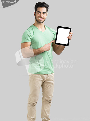 Image of Showing something on tablet
