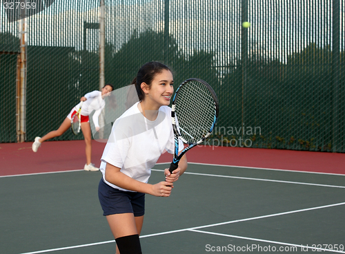 Image of Girls playing tennis