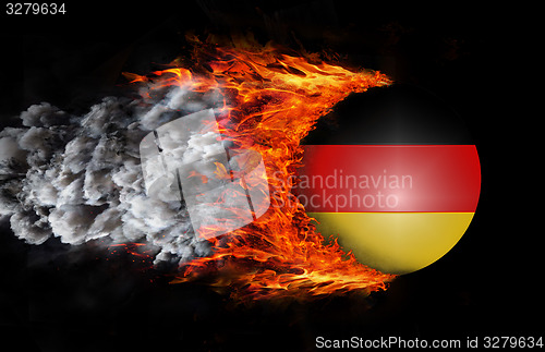 Image of Flag with a trail of fire and smoke - Germany