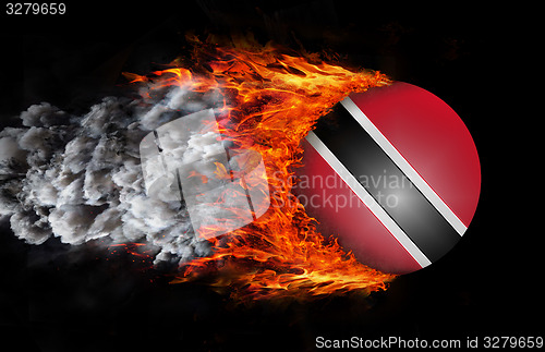 Image of Flag with a trail of fire and smoke - Trinidad and Tobago