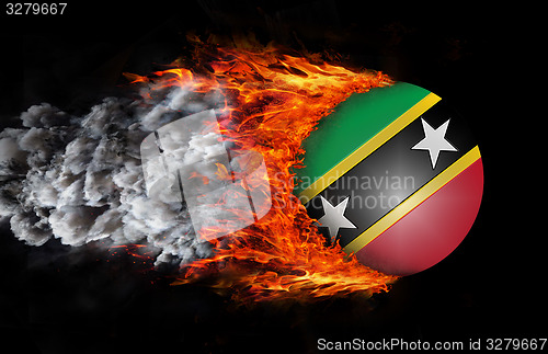 Image of Flag with a trail of fire and smoke - Saint Kitts and Nevis