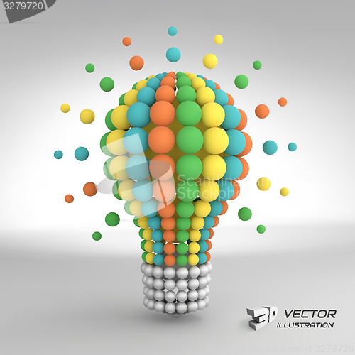 Image of Lightbulb. Idea concept. 3d vector illustration. 