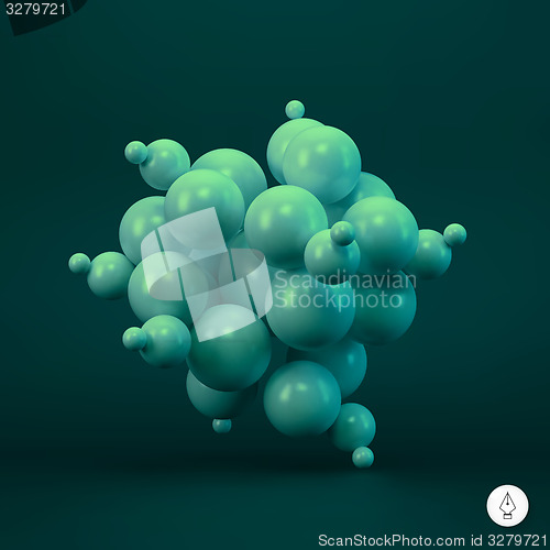 Image of 3d abstract spheres. Vector illustration. 