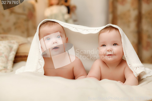 Image of Two twin babies, girls 