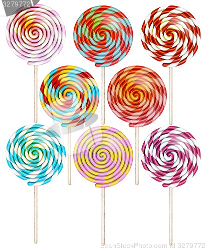 Image of Candy on stick with twisted design. EPS 10