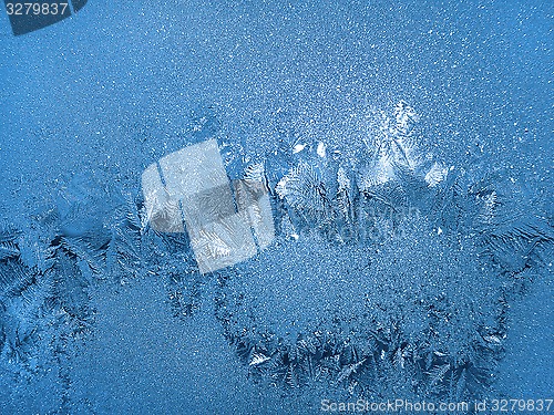 Image of Ice pattern on winter glass