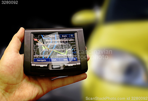 Image of Gps in a man hand.