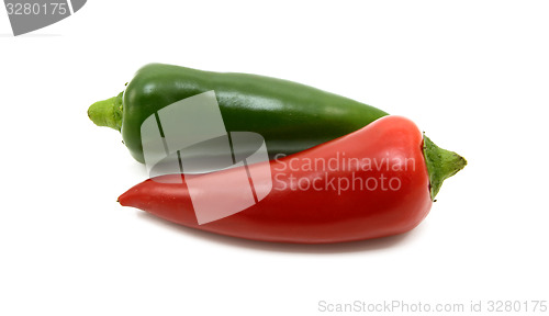 Image of Hot green and red chilis