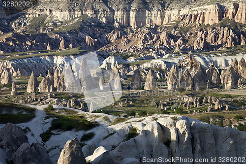 Image of View of Cappadocia valley at sun sunset