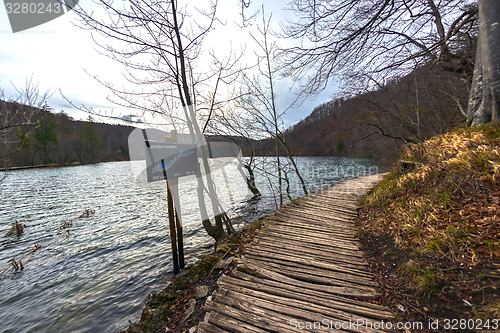 Image of Wooden path trough the lakes
