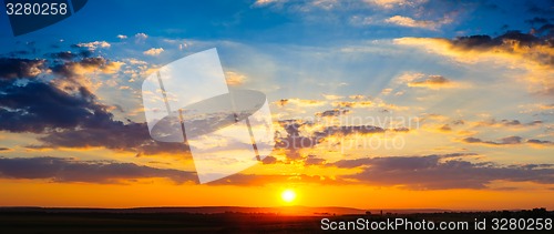 Image of High resolution colorful dramatic sunset panorama