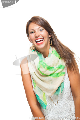 Image of Stylish Young Woman in Trendy Shirt