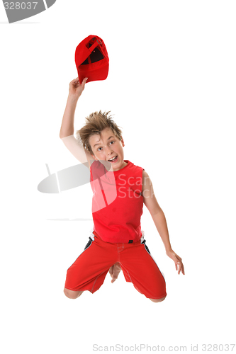 Image of Spirited Happy Boy Jumping