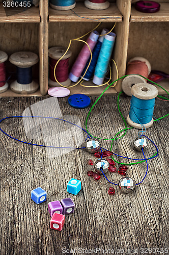 Image of set for needlework beaded