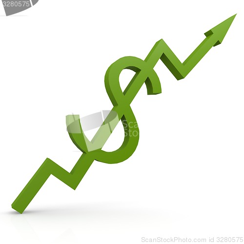 Image of Green graph with dollar sign up