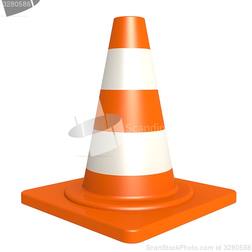 Image of Traffic cone isolated with white background 