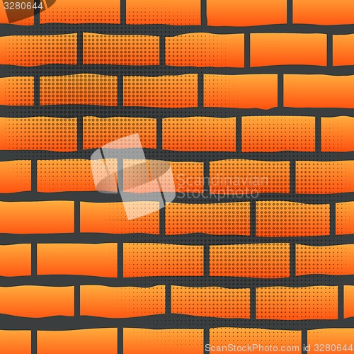 Image of Orange Grunge Brick Wall