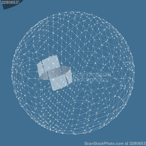 Image of 3d sphere. Global digital connections. Technology concept. 