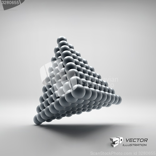 Image of Pyramid of balls. 3d vector illustration. 