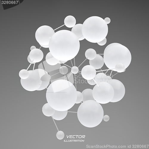 Image of 3d abstract spheres composition. Vector illustration. 