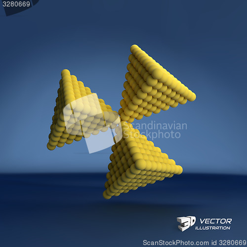 Image of Pyramid of balls. 3d vector illustration. 