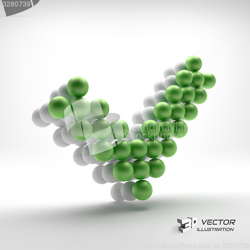 Image of Ok sign. Web design element. 3d vector illustration.