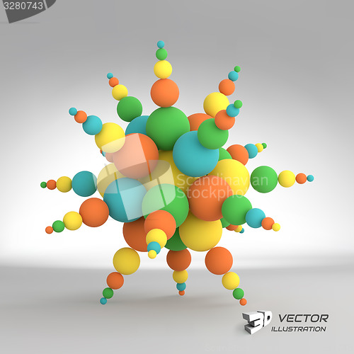 Image of 3d abstract spheres composition. Vector illustration. 