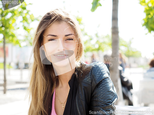 Image of Portrait of pretty young woman. 