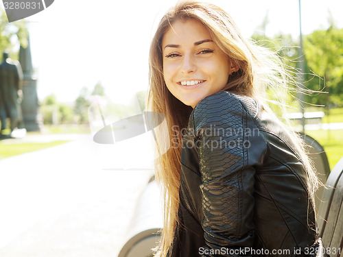 Image of Portrait of pretty young woman. 