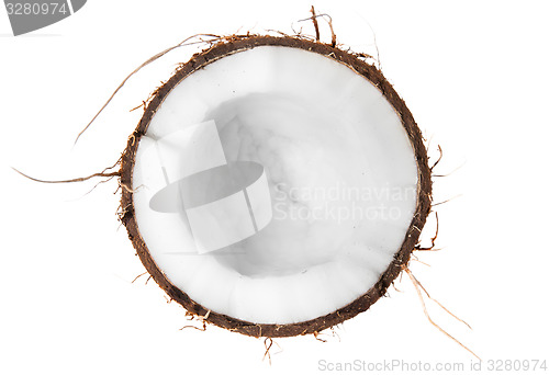 Image of Half of coconut top view