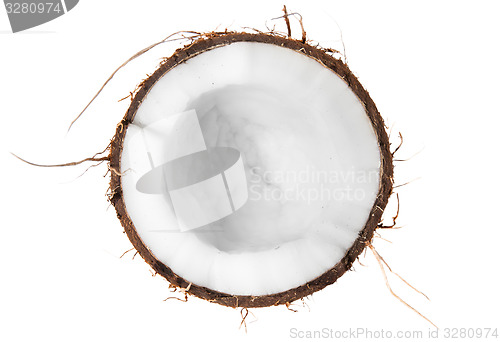 Image of Half of coconut top view