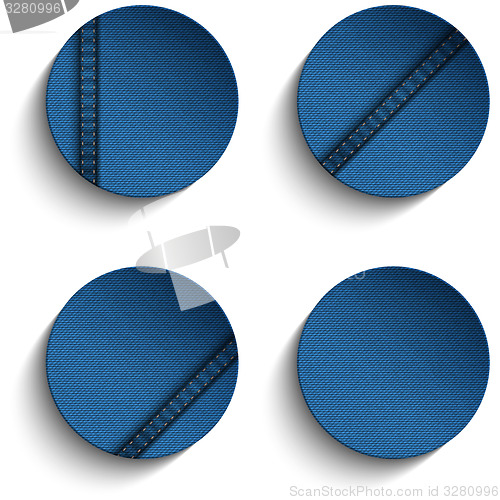 Image of Jeans Circle Blue Denim Button
