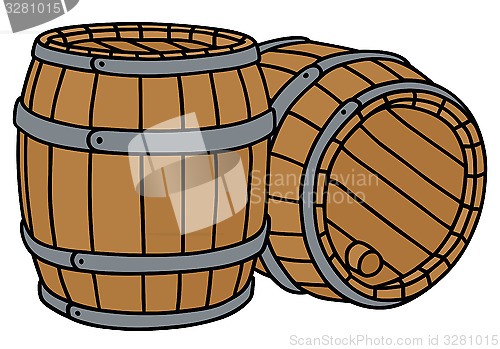 Image of Wooden barrels