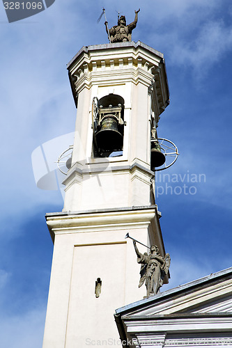 Image of legnano old abstract in   church tower bell sunny day 