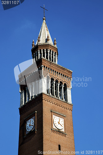 Image of castellanza old  and church tower bell sunny day 