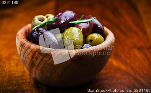 Image of Green and black olives