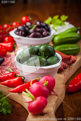 Image of Raw snack with antipasti