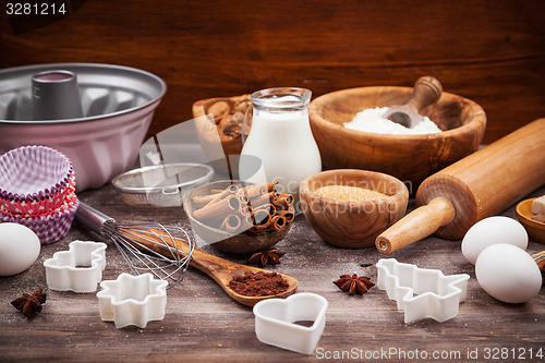 Image of Baking utensils and ingredients