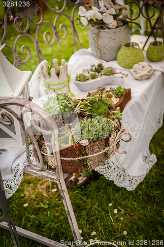 Image of Garden decoration shabby chic style